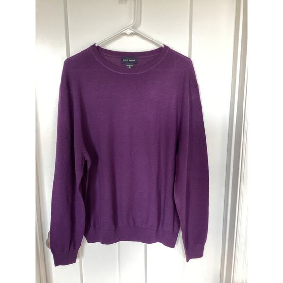Scott Barber Men's 100% Merino Wool Crew Neck Knit Sweater Purple Size Large - Picture 1 of 8